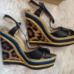 CHRISTIAN LOUBOUTIN
Leopard Platform Wedges 40.5